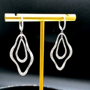 EFFY 14k 1.17ctw Pave Diamond Dangle Earrings